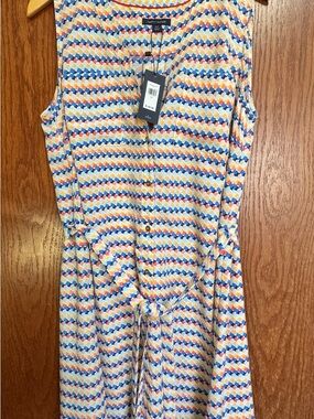Tommy Hilfiger Women’s Multicolor Geo Print Sleeveless Dress NWT size Large